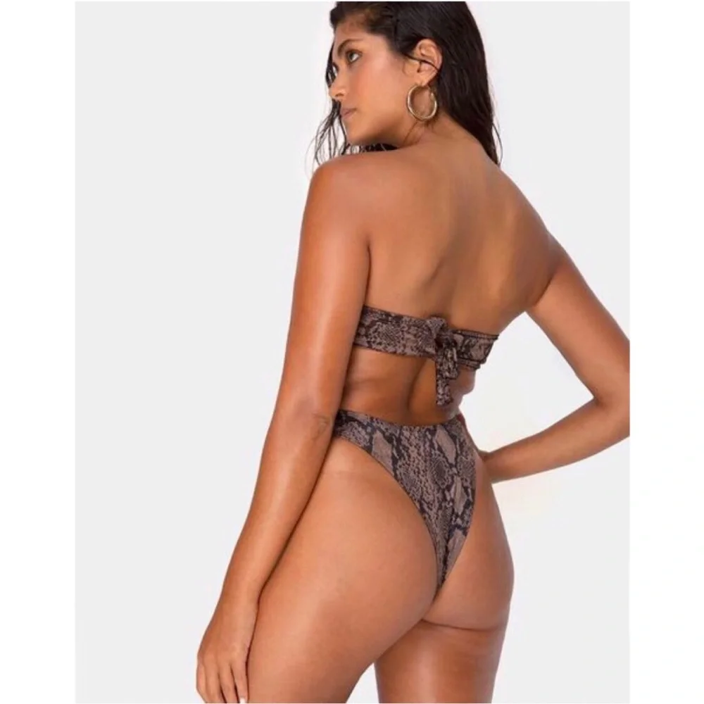 Motel Rocks | IZARLA Bikini Swimsuit Snake Taupe‎ Print $64
